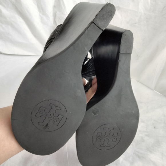 Tory Burch Carys Leather Wedges size 9M - Picture 11 of 16